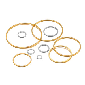 20pcs Stainless Steel Round Charms Earrings Rings DIY Jewelry Making 40mm