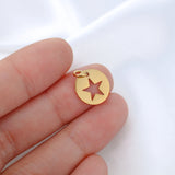20pcs Stainless Steel Five-Pointed Star Charms Pendant Jewelry Making Supplies
