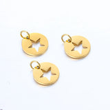 20pcs Stainless Steel Five-Pointed Star Charms Pendant Jewelry Making Supplies