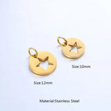 20pcs Stainless Steel Five-Pointed Star Charms Pendant Jewelry Making Supplies