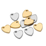 20pcs Stainless Steel Small Flat Love Hearts Charms Necklace Pendant Bracelet