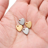 20pcs Stainless Steel Small Flat Love Hearts Charms Necklace Pendant Bracelet