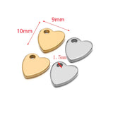 20pcs Stainless Steel Small Flat Love Hearts Charms Necklace Pendant Bracelet