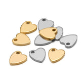 20pcs Stainless Steel Small Flat Love Hearts Charms Necklace Pendant Bracelet