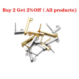 20pcs Stainless Steel T Type Earring Stud Ear Back Plug Pin Blank Stopper