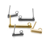 20pcs Stainless Steel T Type Earring Stud Ear Back Plug Pin Blank Stopper