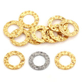 20pcs Stainless Steel Texture Circle Charms Double Hole Conectors for DIY Earrin