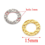 20pcs Stainless Steel Texture Circle Charms Double Hole Conectors for DIY Earrin