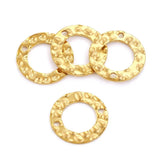 20pcs Stainless Steel Texture Circle Charms Double Hole Conectors for DIY Earrin