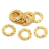 20pcs Stainless Steel Texture Circle Charms Double Hole Conectors for DIY Earrin