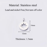 20pcs Stainless Steel Hollow 8-pointed Star Jewelry Making Charm Pendant