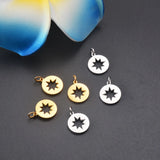 20pcs Stainless Steel Hollow 8-pointed Star Jewelry Making Charm Pendant
