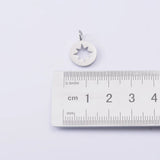 20pcs Stainless Steel Hollow 8-pointed Star Jewelry Making Charm Pendant