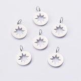 20pcs Stainless Steel Hollow 8-pointed Star Jewelry Making Charm Pendant
