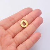 20pcs Stainless Steel Hollow 8-pointed Star Jewelry Making Charm Pendant