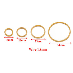 20pcs Stainless Steel Spiral Round Twisted Big Circles Ear Wire Hoops