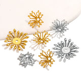 20pcs Stainless Steel Waterproof Flower Bead Caps for Jewelry Making
