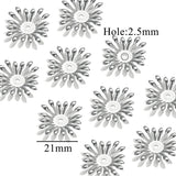 20pcs Stainless Steel Waterproof Flower Bead Caps for Jewelry Making