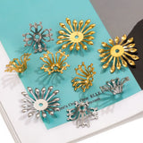 20pcs Stainless Steel Waterproof Flower Bead Caps for Jewelry Making