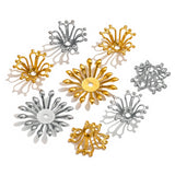 20pcs Stainless Steel Waterproof Flower Bead Caps for Jewelry Making
