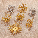 20pcs Stainless Steel Waterproof Flower Bead Caps for Jewelry Making
