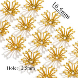 20pcs Stainless Steel Waterproof Flower Bead Caps for Jewelry Making