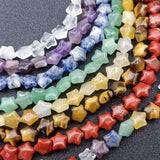 20pcs Star Healing Crystal Stone Pendants Pink Tiger Eye Agates Charms