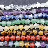 20pcs Star Healing Crystal Stone Pendants Pink Tiger Eye Agates Charms