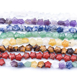 20pcs Star Healing Crystal Stone Pendants Pink Tiger Eye Agates Charms