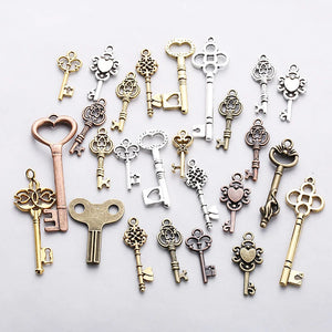 20pcs Steampunk Mixed Keys Charms Vintage Bronze Metal Zinc Alloy