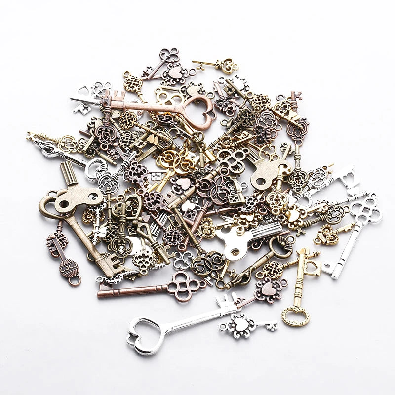 20pcs Steampunk Mixed Keys Charms Vintage Bronze Metal Zinc Alloy