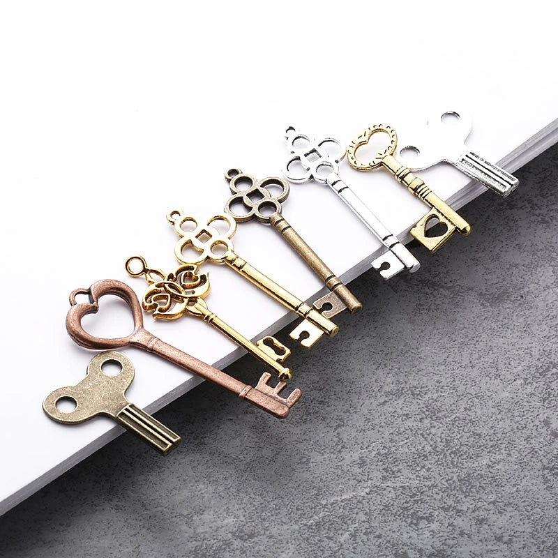 20pcs Steampunk Mixed Keys Charms Vintage Bronze Metal Zinc Alloy