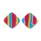 20pcs Stripe Resin Pendants Rainbow Multi-shape Opaque Charms
