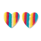 20pcs Stripe Resin Pendants Rainbow Multi-shape Opaque Charms
