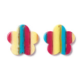 20pcs Stripe Resin Pendants Rainbow Multi-shape Opaque Charms