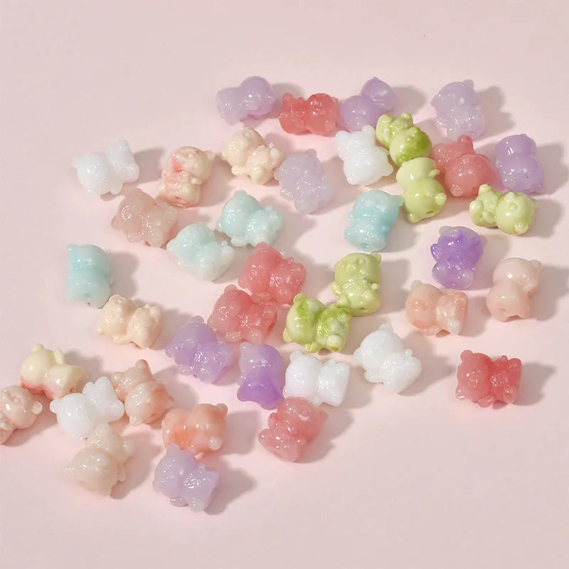 20pcs Synthetic Coral Shell Bear Beads 12x13mm DIY Artificial Coral Bead