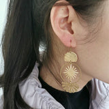 20pcs Textured Brass Flower Charms Pendant Earring Charms DIY Jewelry Findings