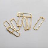 20pcs Textured Brass Charms 12x40mm D Shaped Track Charms Hollow Geometry Frame