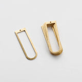 20pcs Textured Brass Charms 12x40mm D Shaped Track Charms Hollow Geometry Frame