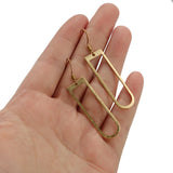 20pcs Textured Brass Charms 12x40mm D Shaped Track Charms Hollow Geometry Frame