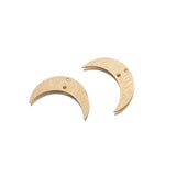 20pcs Textured Brass Crescent Moon Charms DIY Jewelry Findings