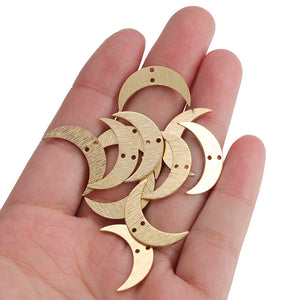 20pcs Textured Brass Crescent Moon Charms DIY Jewelry Findings