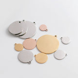 20pcs Stainless Steel Round Disc Logo Charm Pendant DIY Jewelry Making