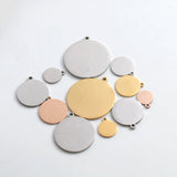 20pcs Stainless Steel Round Disc Logo Charm Pendant DIY Jewelry Making