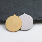 20pcs Stainless Steel Round Disc Logo Charm Pendant DIY Jewelry Making