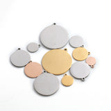 20pcs Stainless Steel Round Disc Logo Charm Pendant DIY Jewelry Making