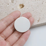 20pcs Stainless Steel Round Disc Logo Charm Pendant DIY Jewelry Making