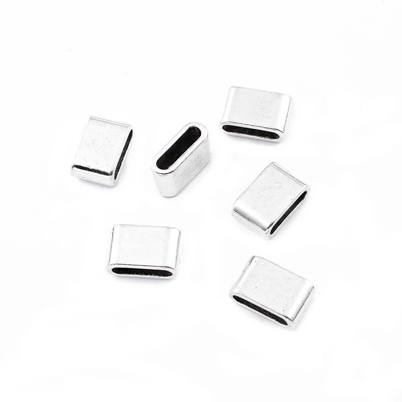 20pcs Tibetan Silver/Bronze Flat Spacer for Flat Leather Cord Jewelry Findings