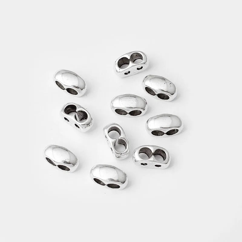 20pcs Tibetan Silver Double Hole Slider Spacers for Leather Cord Bracelet