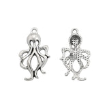 20pcs Tibetan Silver Octopus Charm Pendant DIY Earrings Necklace